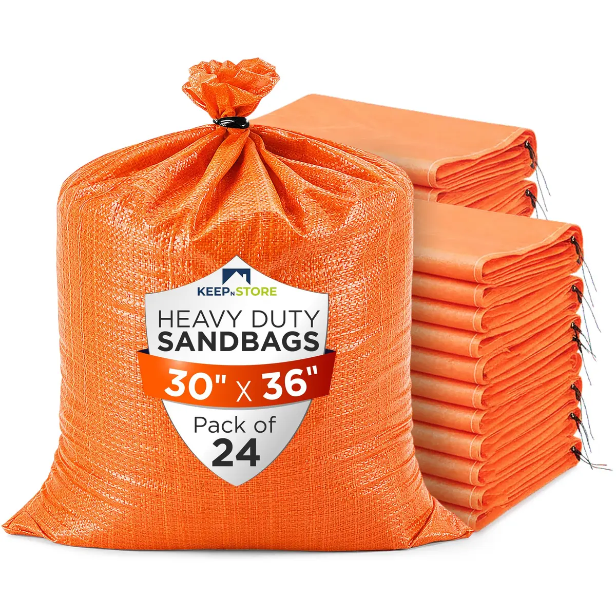 Keep N Store Heavy Duty Sand Bags Pack of 24 | Flood Control & Industrial Use, 30x36 inches, 150 Pounds Capacity - main product image