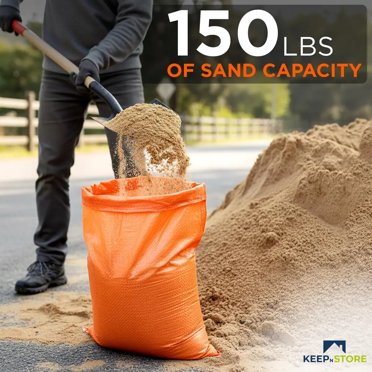 Keep N Store Heavy Duty Sand Bags Pack of 24 | Flood Control & Industrial Use, 30x36 inches, 150 Pounds Capacity - view 4