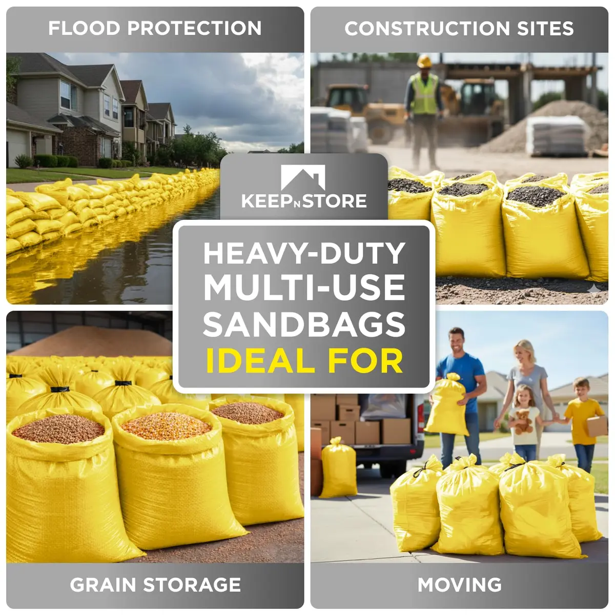 Keep N Store Heavy Duty Sand Bags Pack of 10 | Flood Control & Emergency Use - view 9