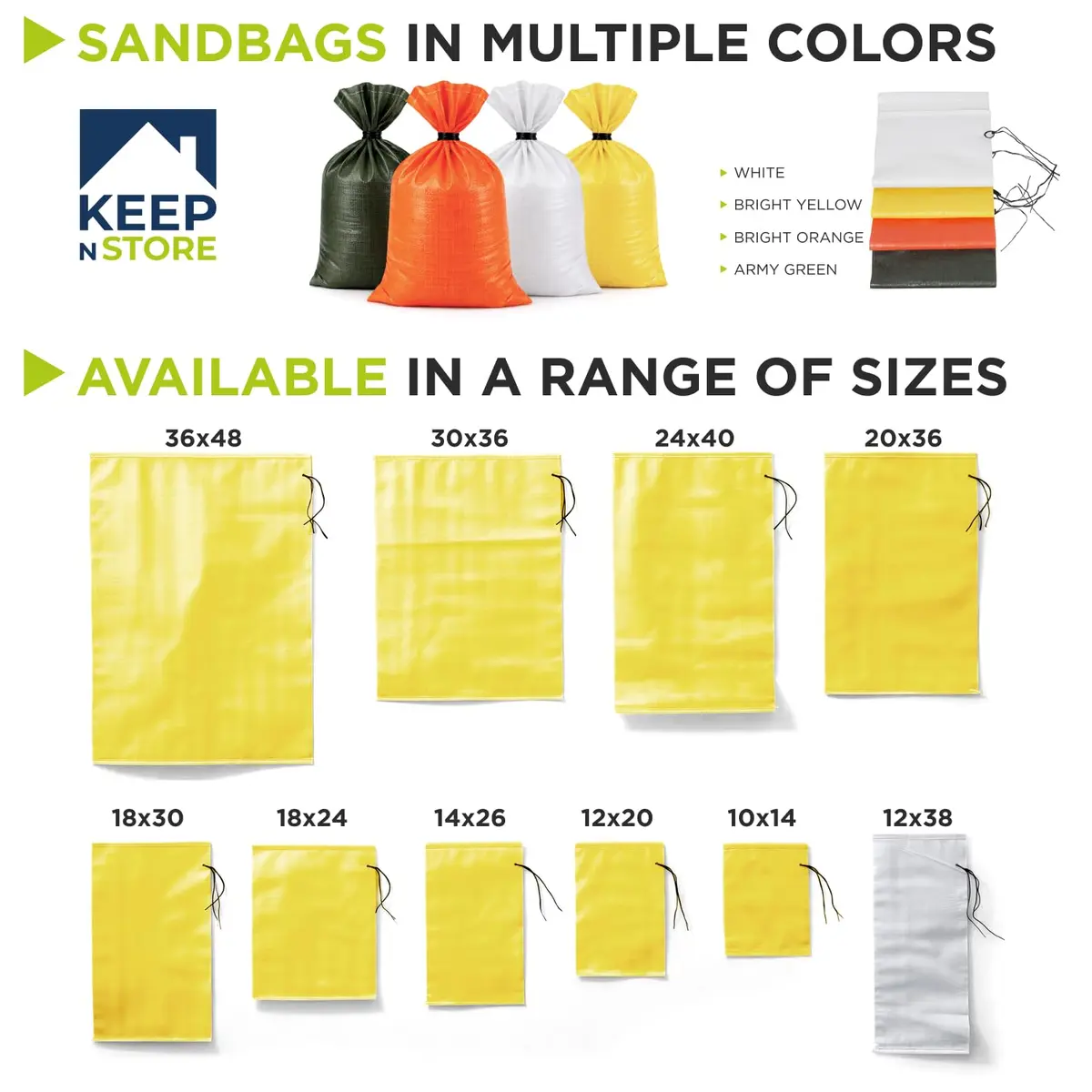 Keep N Store Heavy Duty Sand Bags Pack of 10 | Flood Control & Emergency Use - view 3