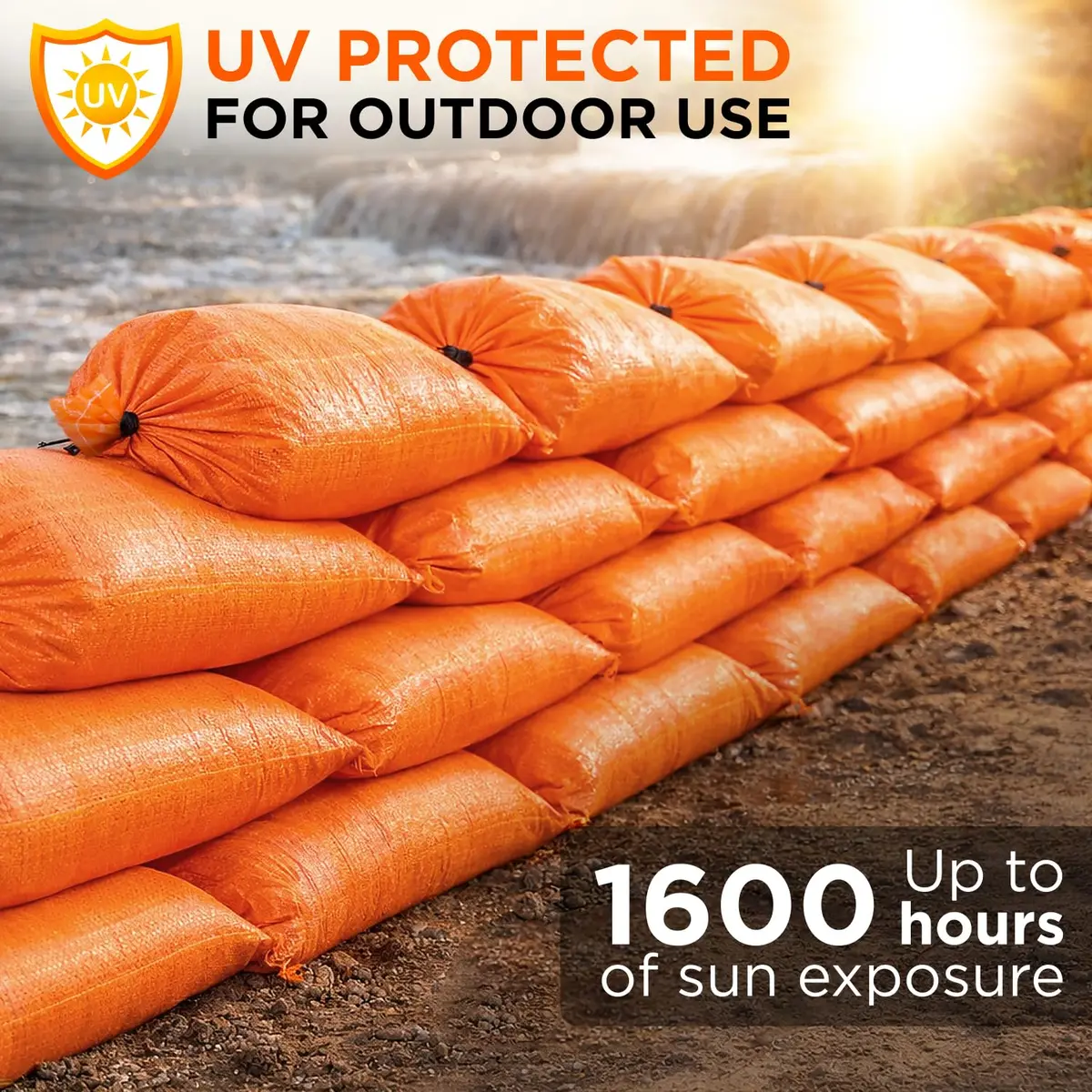 Keep N Store Heavy Duty Sand Bags Pack of 24, 24x40 inches, Bright Orange | UV Protected Woven Polypropylene for Flood Control & Weight - view 6