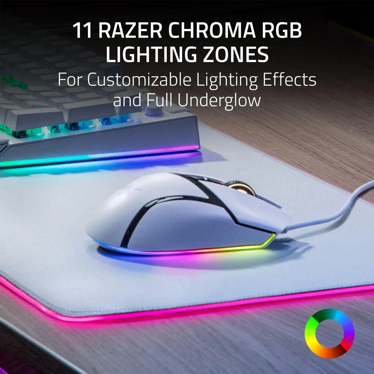 Razer Basilisk V3 Ergonomic Gaming Mouse White | 10 Programmable Buttons, 26K DPI Optical Sensor, RGB Lighting - view 4