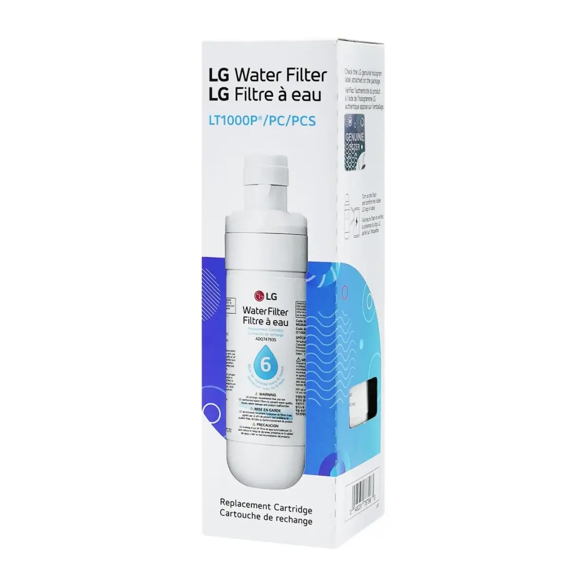 LG LT1000P2 & LT120F 2-Pack Bundle | Replacement Refrigerator Water & Air Filters | 200 Gallon Water Filter Capacity (NSF42, NSF53, NSF401) - view 5