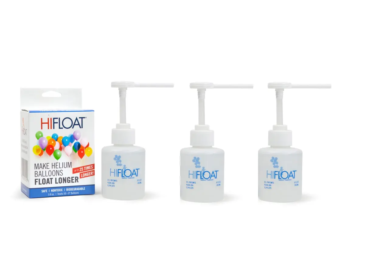HI-FLOAT ULTRA HI-FLOAT Balloon Treatment with Pump 5 oz (148ml) 3-Pack | Extends Helium Float Time Up to 25x for Latex Balloons - main product image