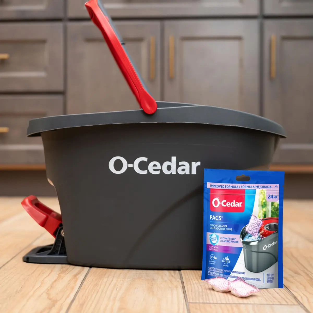 O-Cedar PACS Hard Floor Cleaner Lavender Scent 24 Count (1-Pack) | Naturally-Derived Ingredients - view 7