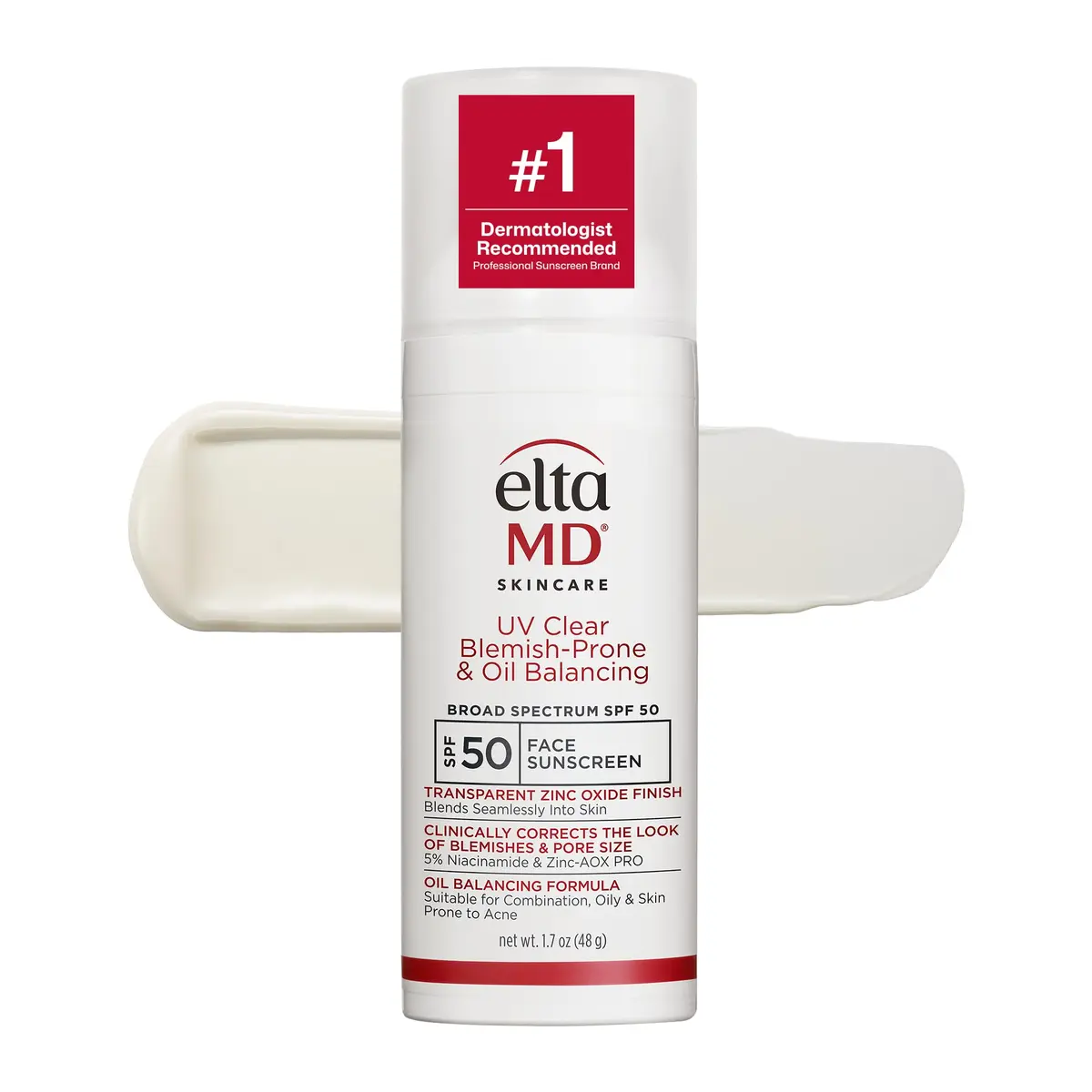 EltaMD UV Clear Blemish-Prone and Oil Balancing SPF 50 Face Sunscreen 50ml (1.7 oz) | Broad Spectrum Protection - main product image