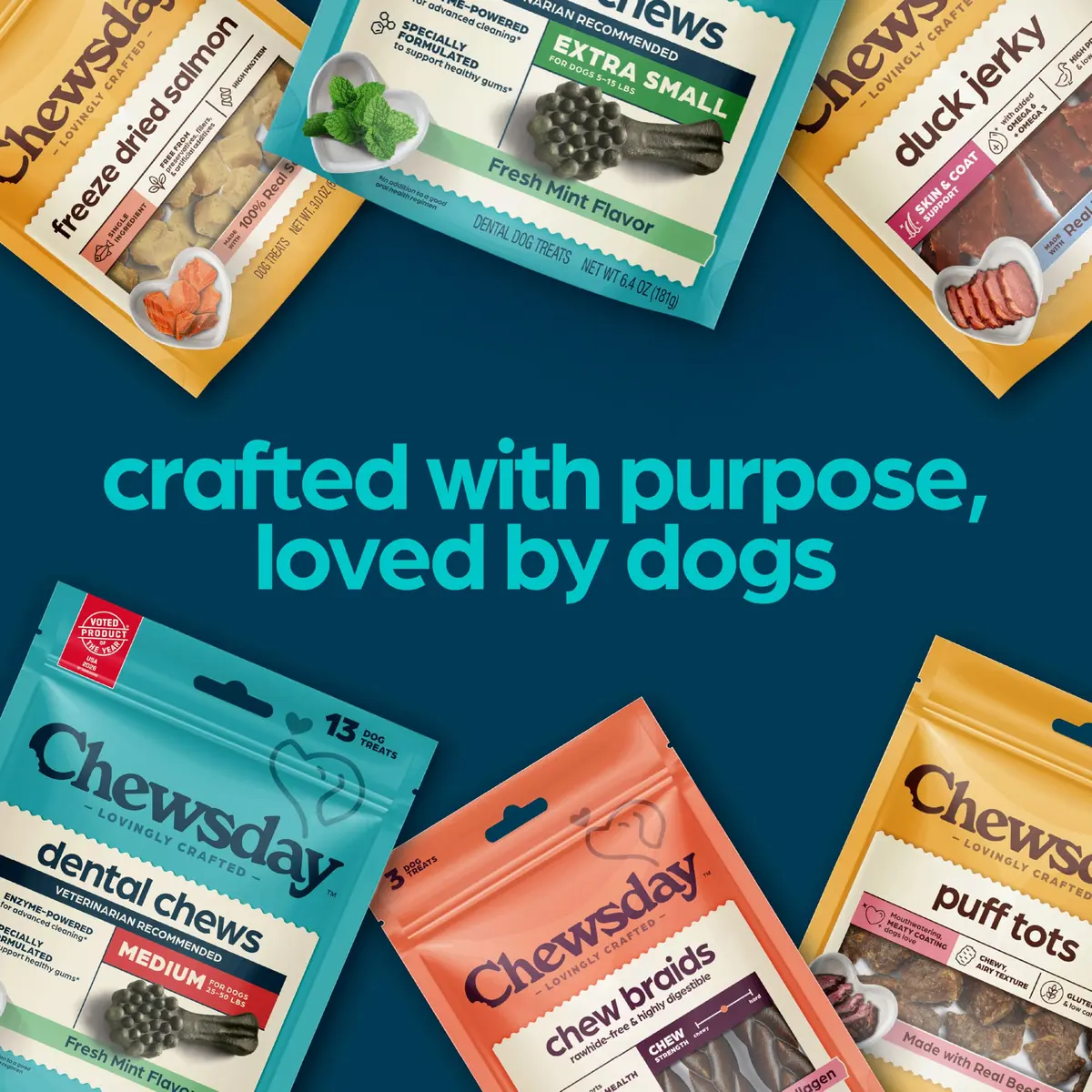 Chewsday Dog Treats Fresh Mint Flavor Dental Chews | Supports Oral Hygiene & Fresh Breath - view 6