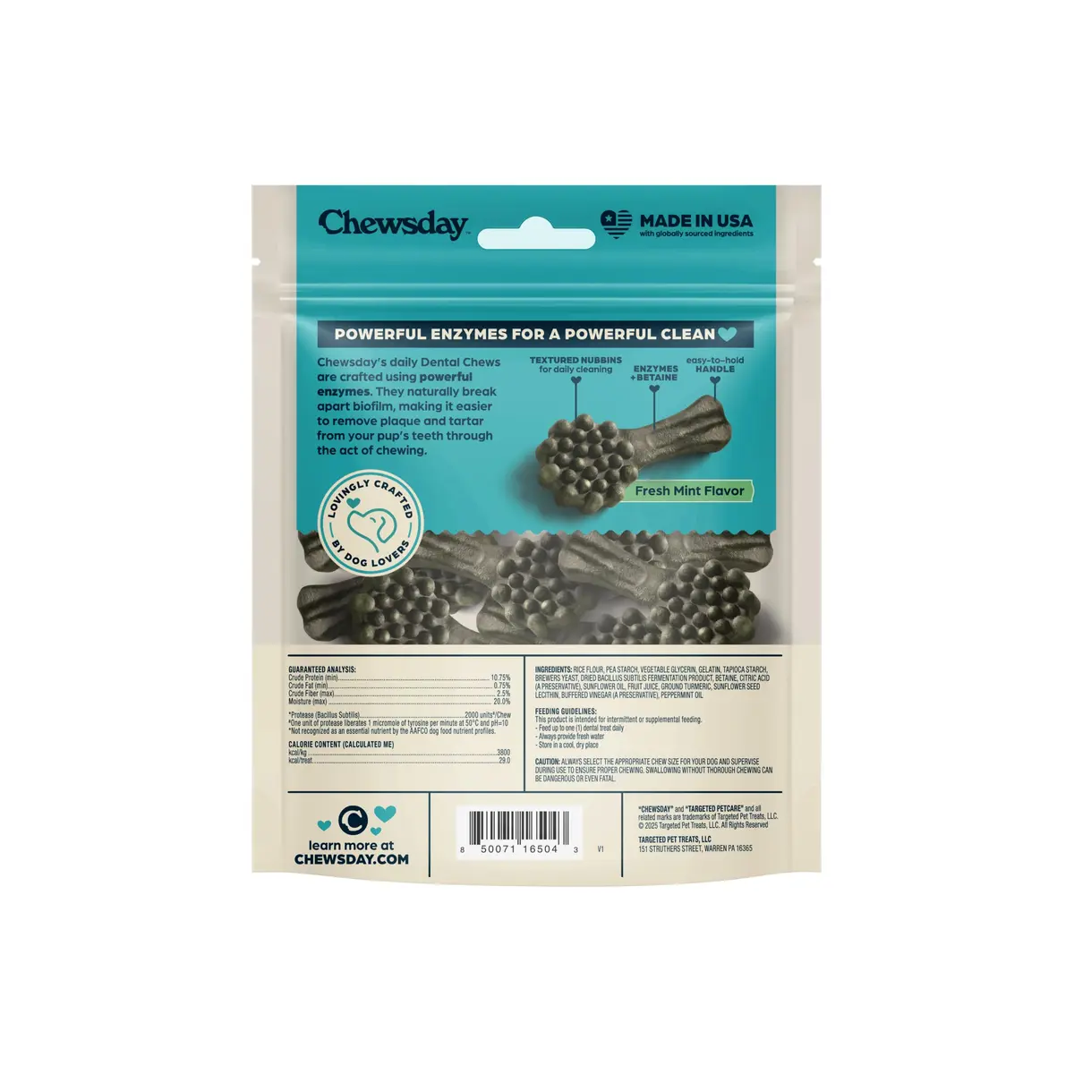 Chewsday Dog Treats Fresh Mint Flavor Dental Chews | Supports Oral Hygiene & Fresh Breath - view 8