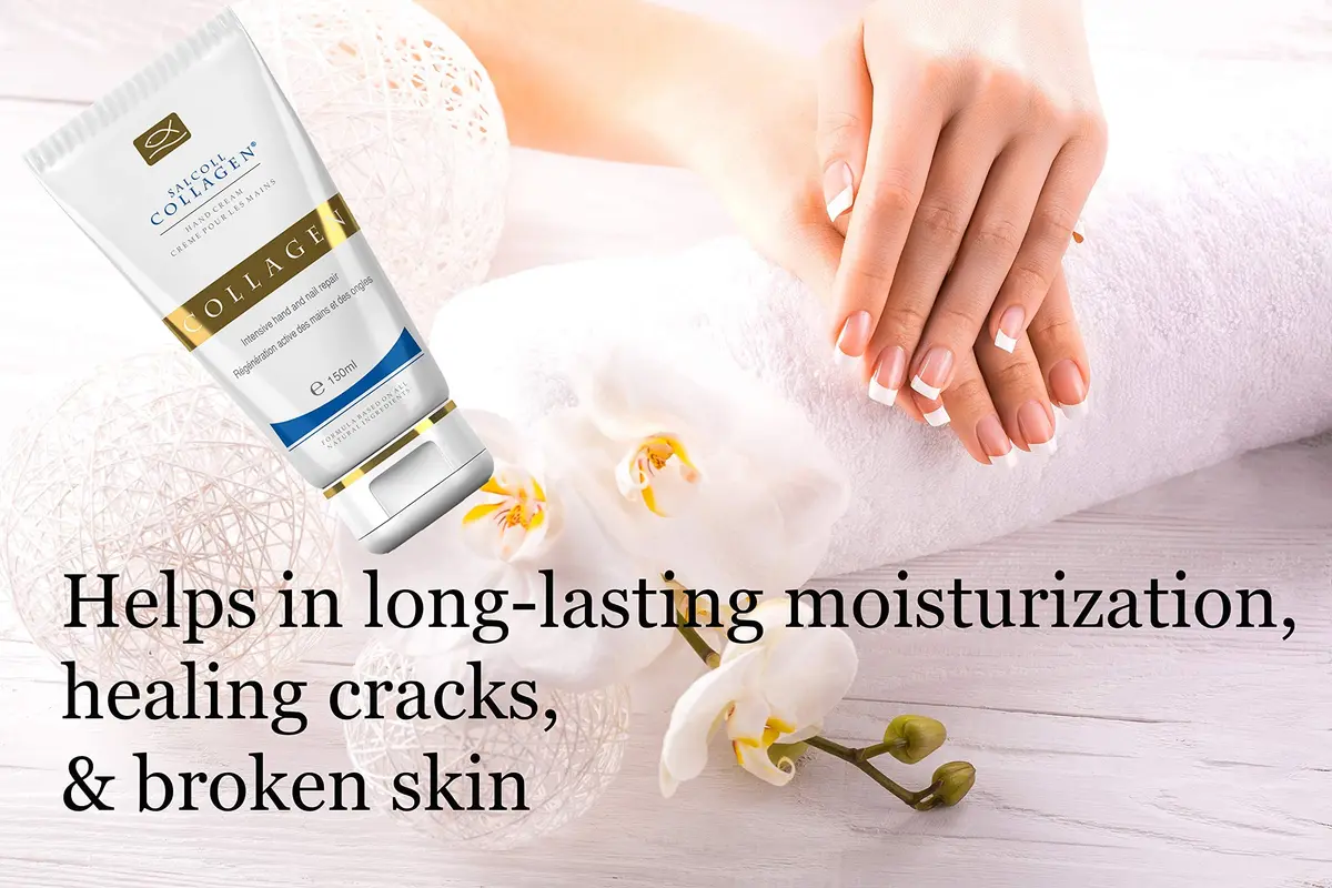 Salcoll Pure Bioactive Anti-Aging Collagen Repair Hand Cream 150ml (5.1 Fl Oz) | Hypoallergenic Moisturizing Lotion for Dry Skin - view 3