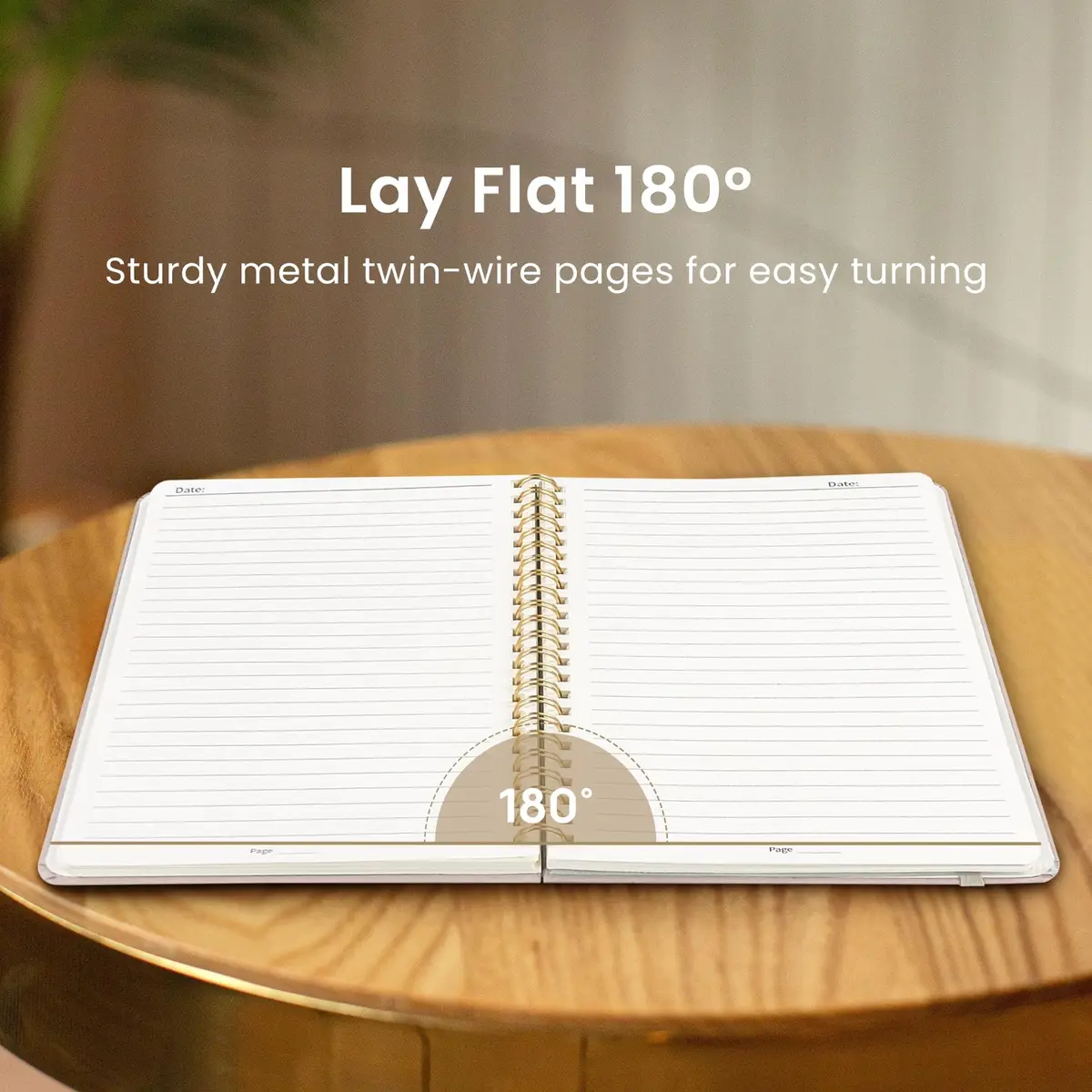 Taja Hardcover Spiral Notebooks 6 Pack, A5 (5.7" x 7.9") | Premium 100 GSM Paper, 140 Lined Pages - view 4
