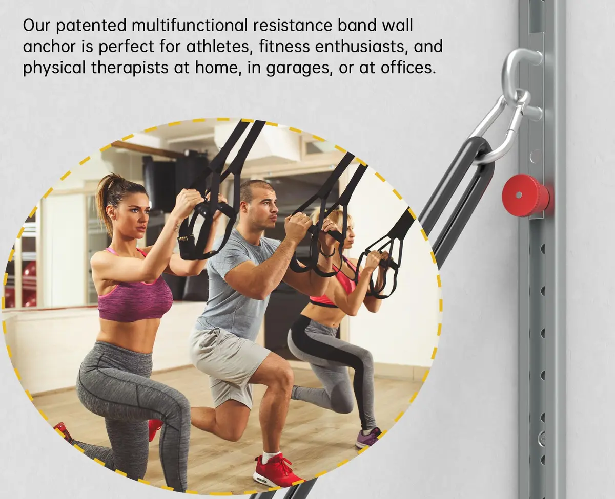 KOMOHOM Adjustable Resistance Band Wall Anchor -Space Saving Fitness System - view 5