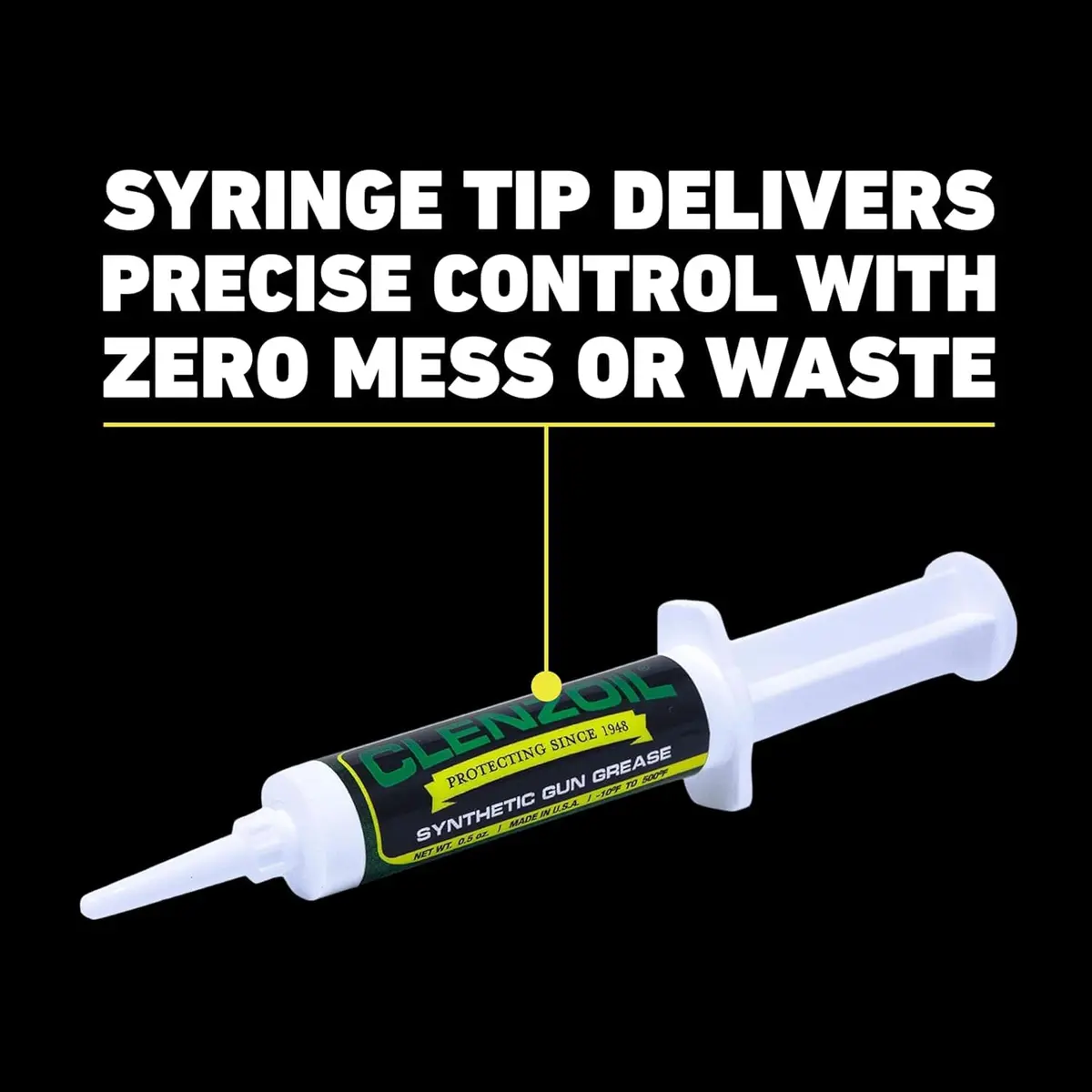 CLENZOIL Synthetic Gun Grease Syringe 0.5 oz | All Firearms, Extreme Heat & Pressure Protection - view 3