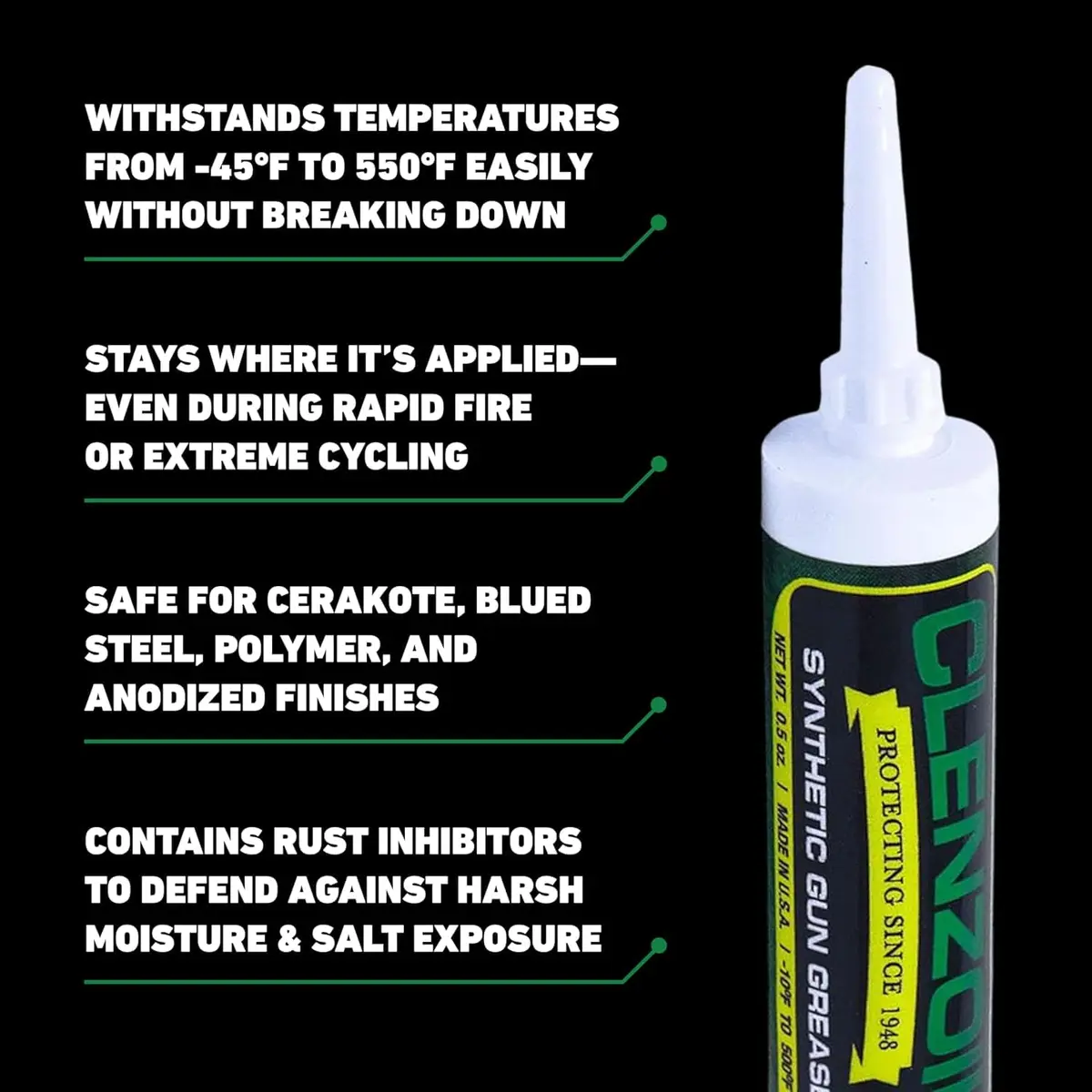 CLENZOIL Synthetic Gun Grease Syringe 0.5 oz | All Firearms, Extreme Heat & Pressure Protection - view 4