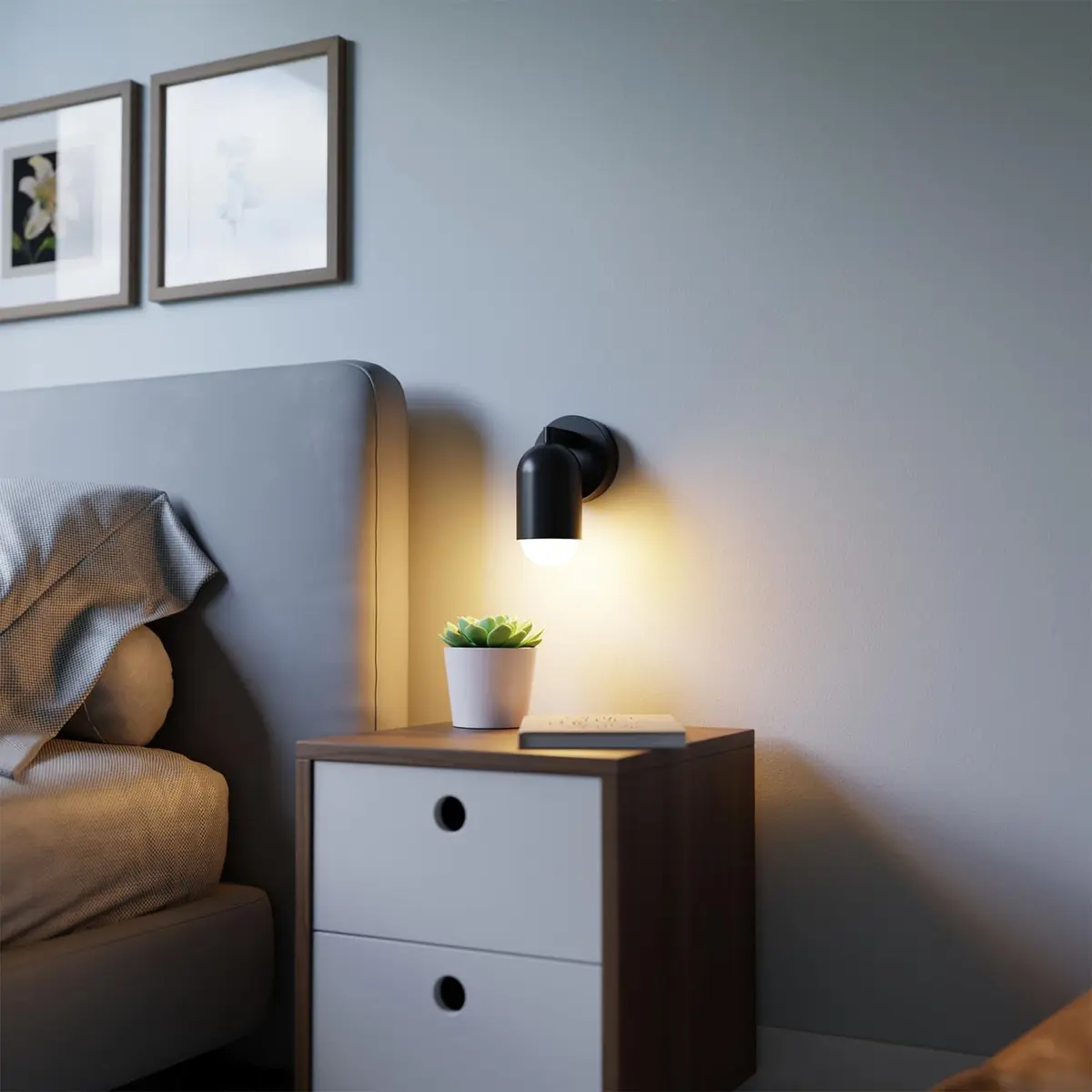 Novogratz x Globe Electric Rechargeable Battery Wall Sconce | Modern LED Wall Light with 3 Brightness Levels - view 3