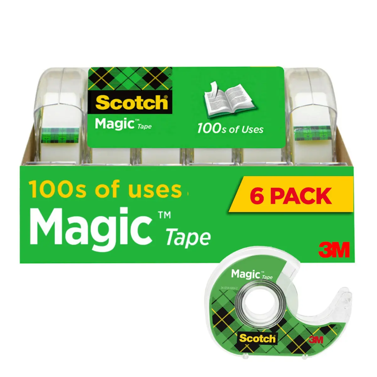 Scotch Magic Tape Bundle with Dispensers, 9 Rolls Total | Invisible, Photo-Safe, Write-On Tape for Office & School - main product image