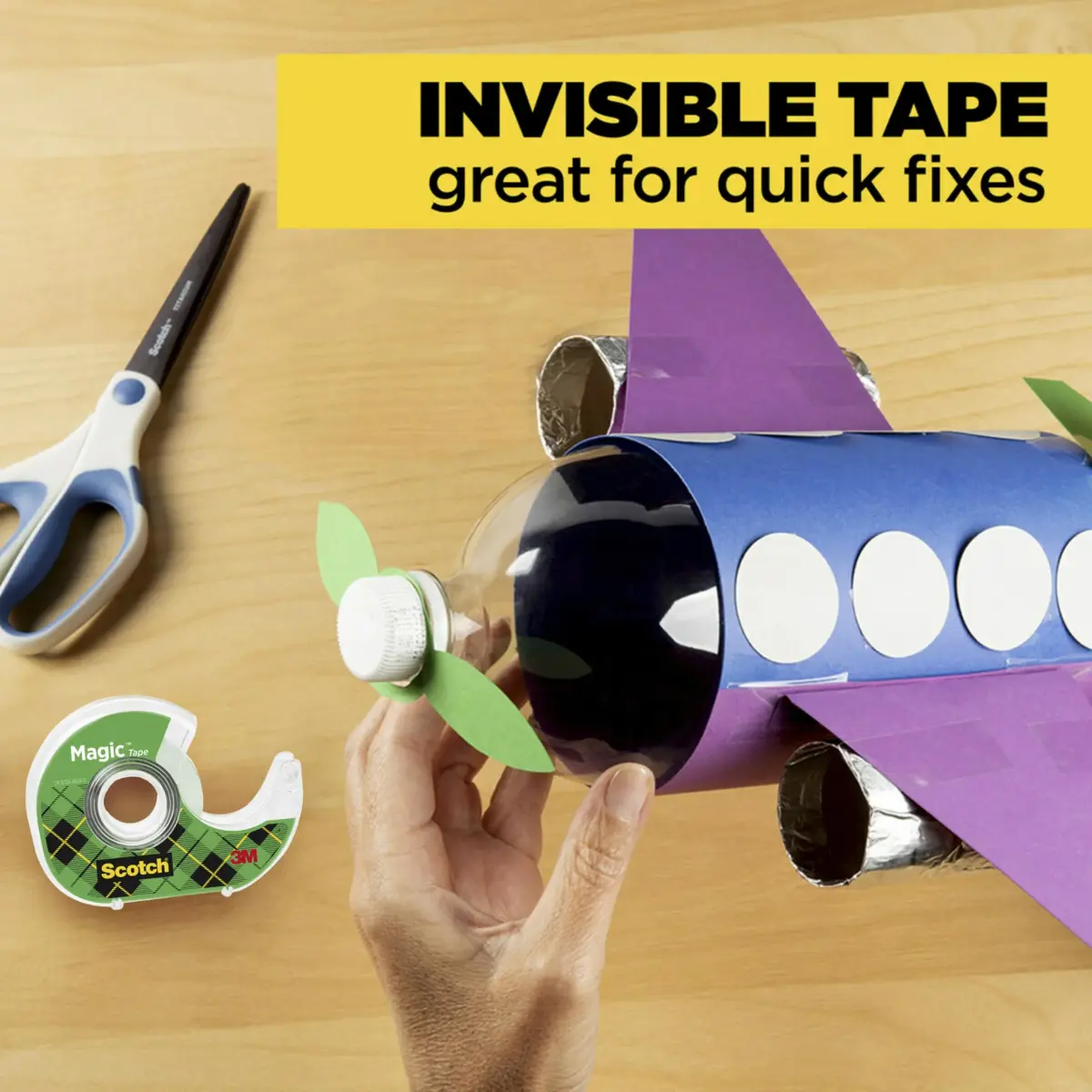 Scotch Magic Tape Bundle with Dispensers, 9 Rolls Total | Invisible, Photo-Safe, Write-On Tape for Office & School - view 8