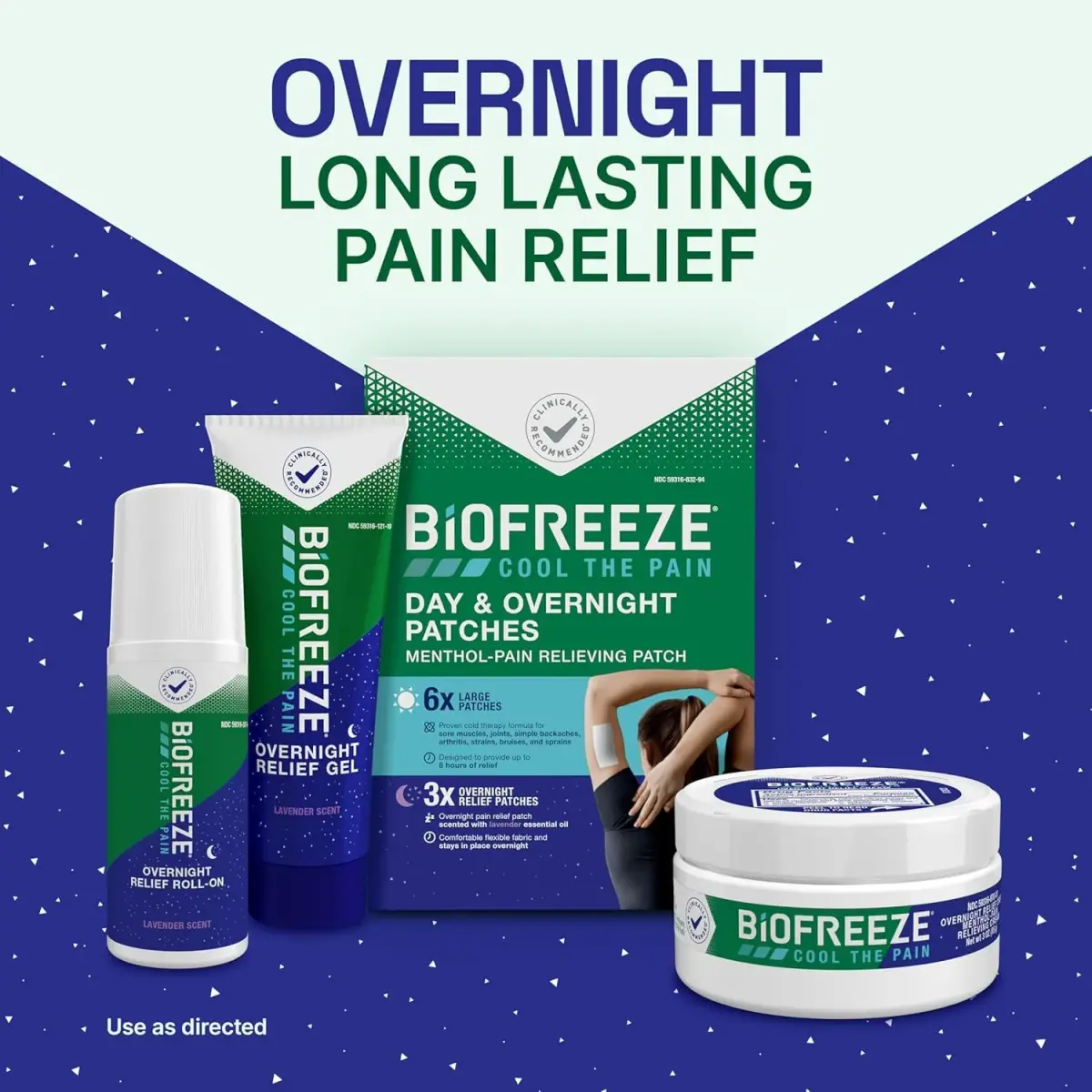 Biofreeze Day & Overnight Pain Relief Patches 18 Count (Pack of 2) | Menthol Arthritis & Muscle Pain Relief - view 7