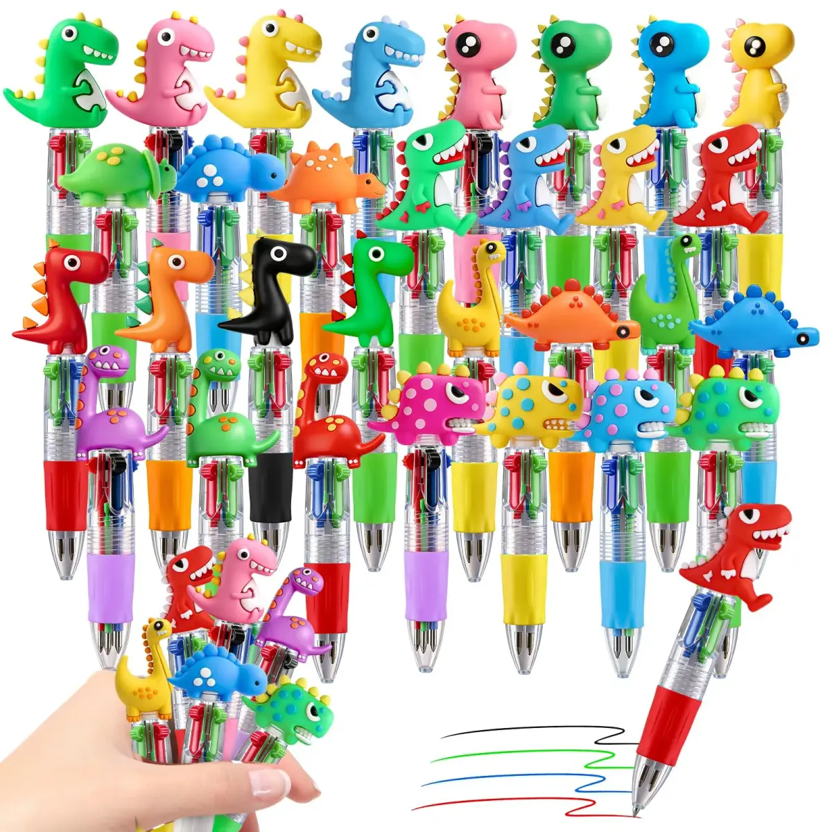 CZWZ 30Pcs Mini Multicolor Pens in One 4-in-1 Cute Pens Bulk for Kids | 30 Pens, Assorted Ink - main product image