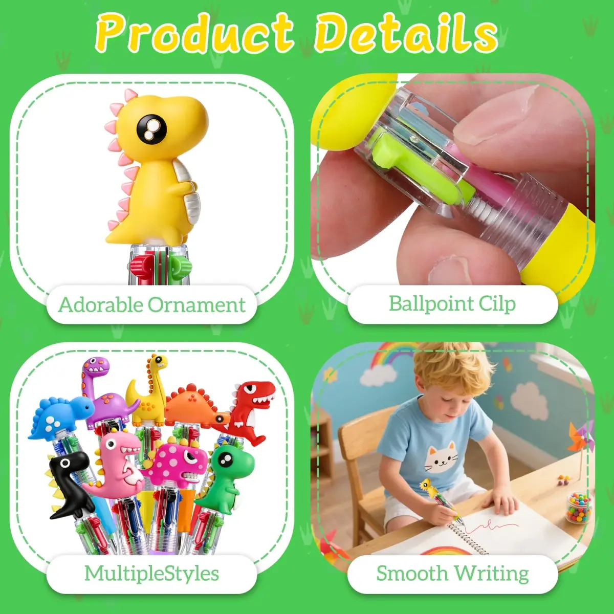 CZWZ 30Pcs Mini Multicolor Pens in One 4-in-1 Cute Pens Bulk for Kids | 30 Pens, Assorted Ink - view 3