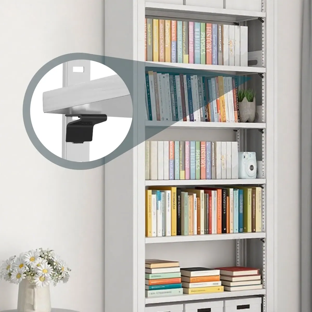 Lenink Adjustable Pilaster Shelf Clip 14 Pcs Black | Easy to Install & Durable Support - view 7