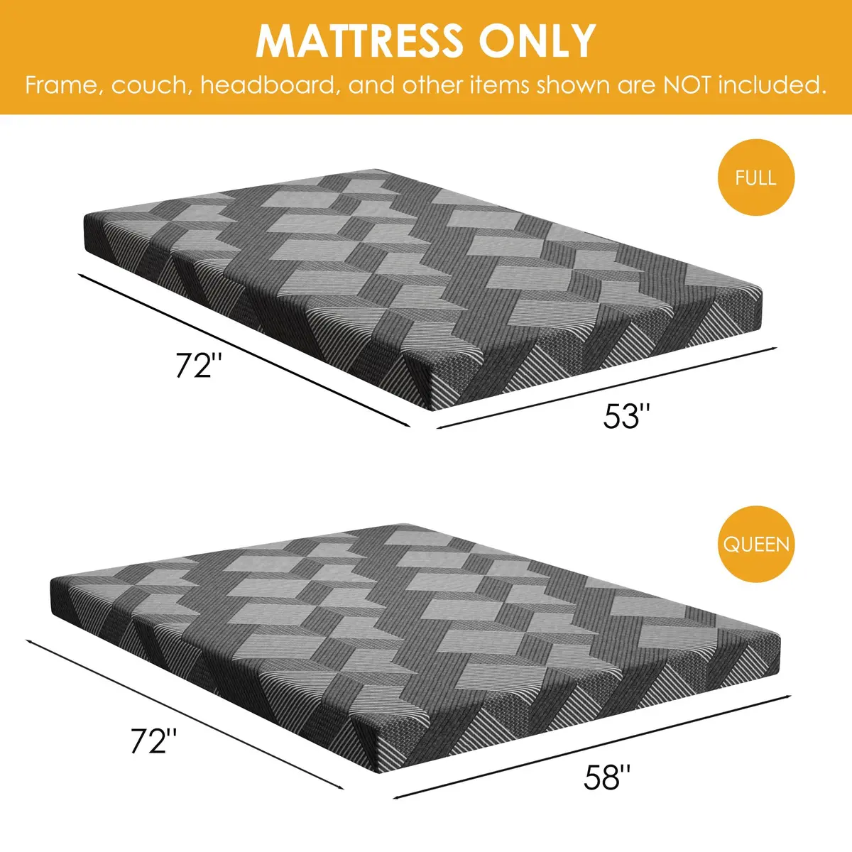Wellynap 4 Inch Gel Memory Foam Sofa Mattress Queen Size | Space-Saving Comfort Support - view 2