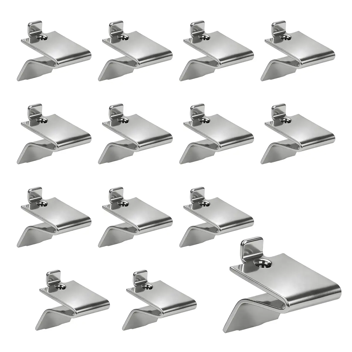 Lenink Adjustable Pilaster Shelf Clip 14 Pcs Silver | Easy to Install & Support Shelves - main product image