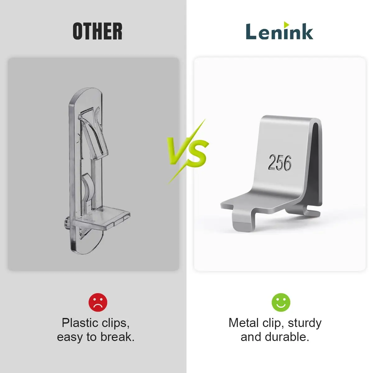 Lenink Adjustable Pilaster Shelf Clip 14 Pcs Silver | Easy to Install & Support Shelves - view 4