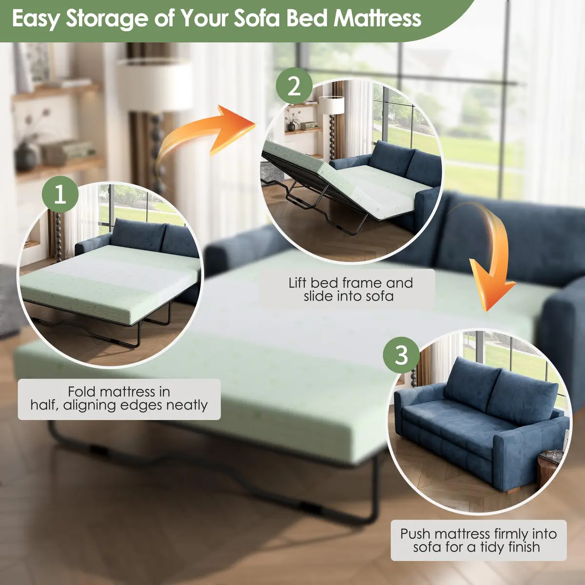 Wellynap 4 Inch Gel Memory Foam Sofa Mattress Queen Size | Support & Comfort for Indian Spaces - view 5