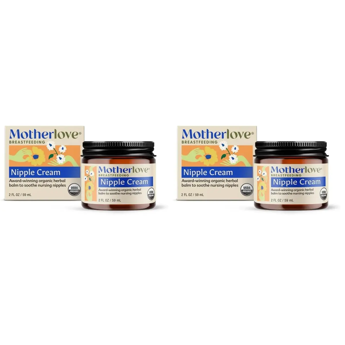 Motherlove Organic Nipple Cream 4 fl oz (118 ml) | Lanolin-Free, USDA Organic, Safe for Baby - main product image