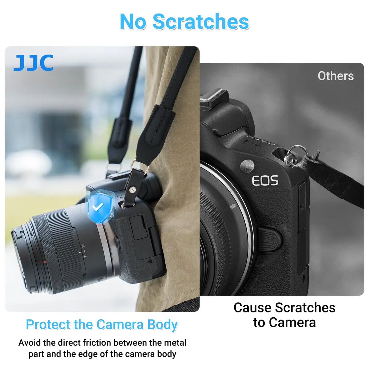 JJC R50 V R6 R5 II Camera Hand Wrist Shoulder Neck Strap Adapter Loop Connector | Durable Microfiber Leather & PVC (for Camera w Square Hole) - view 4