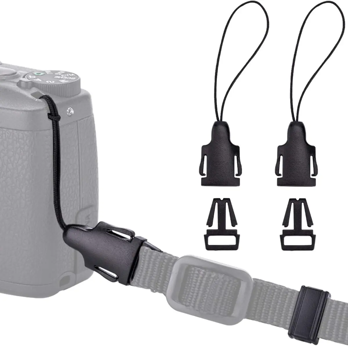 JJC Quick Release QD Loops Buckle Clip Adapter Connector for Sony ZV-1 II ZV1 RX100 VII VI VA V IV D-LUX8 G7X Mark III Cameras | Pack of 2 - main product image
