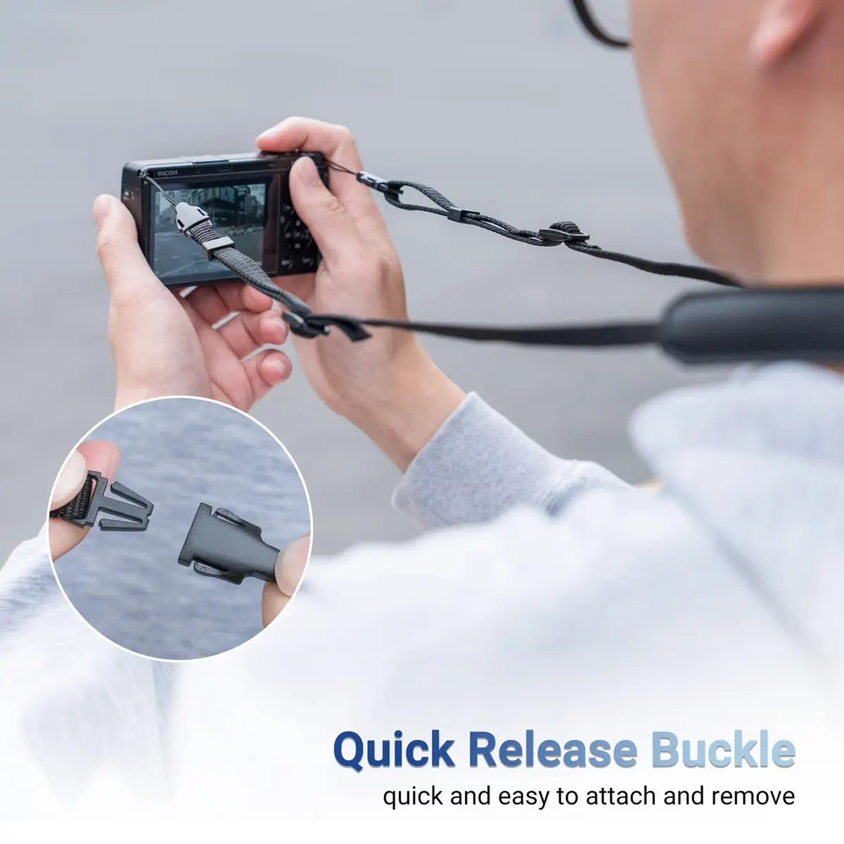 JJC Quick Release QD Loops Buckle Clip Adapter Connector for Sony ZV-1 II ZV1 RX100 VII VI VA V IV D-LUX8 G7X Mark III Cameras | Pack of 2 - view 4