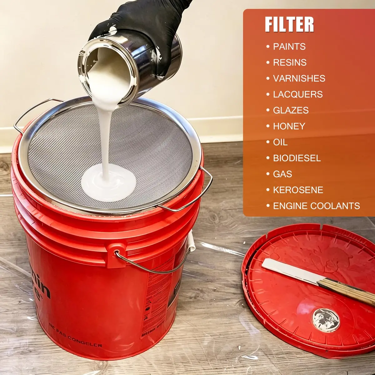 ZHUITU Fine Mesh Paint Strainer 60 Mesh Stainless Steel | Supports Fast, Impurity-Free Painting (70-120 chars) - view 4