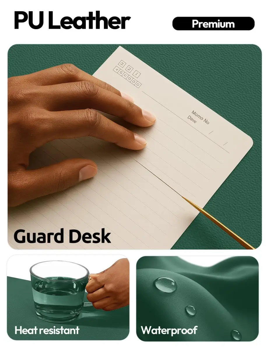 YSAGi Seafoam Green Desk Pad Protector, Large Mouse Pad, 23.6" x 13.8" | Protects Your Desk with Style - view 3