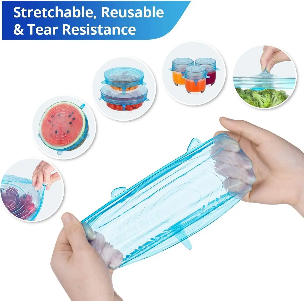 DAILY KISN Silicone Stretch Lids 12PCS | Eco-Friendly Reusable Food Covers - view 3