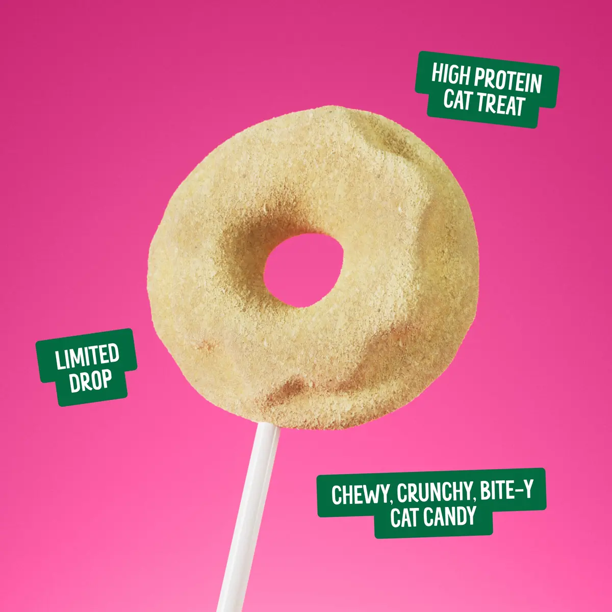 Bonkers Purrpops Krispy Kreme Edition Freeze-Dried Chicken Flavored Lollipop Cat Treats | Limited-Edition, High-Protein, All Life Stages - view 4