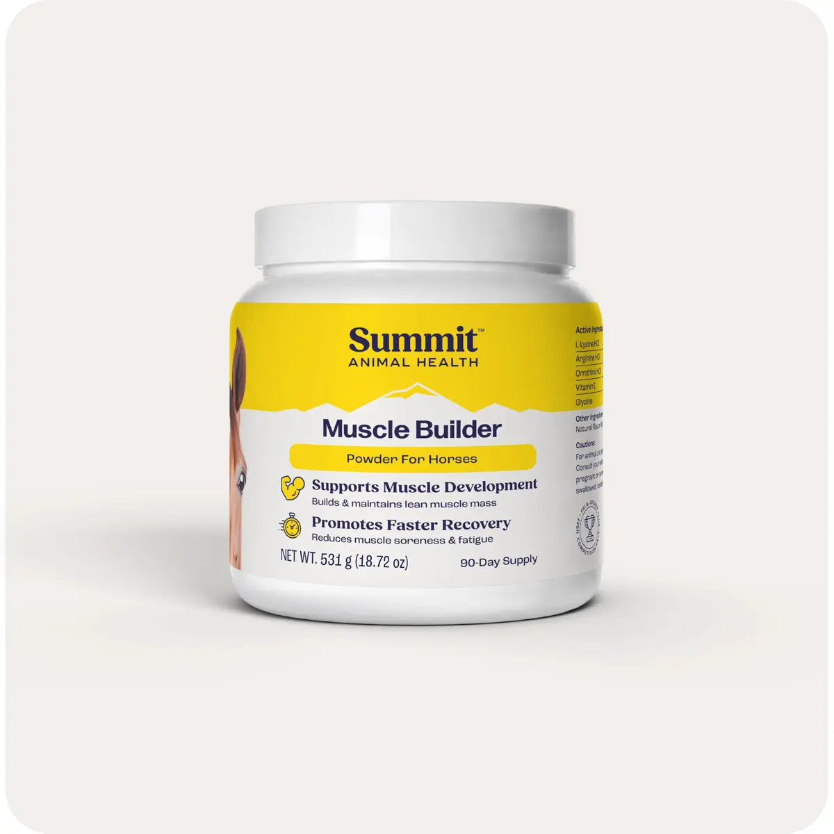 Summit Animal Health Muscle Builder Powder for Horses 90 Day Supply | Amino Acids & Vitamins Support Recovery - main product image