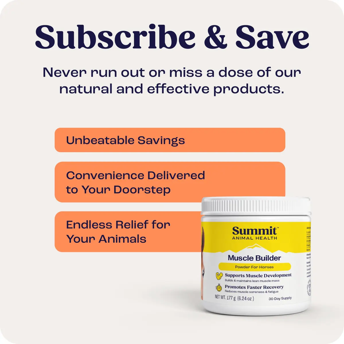 Summit Animal Health Muscle Builder Powder for Horses 90 Day Supply | Amino Acids & Vitamins Support Recovery - view 3