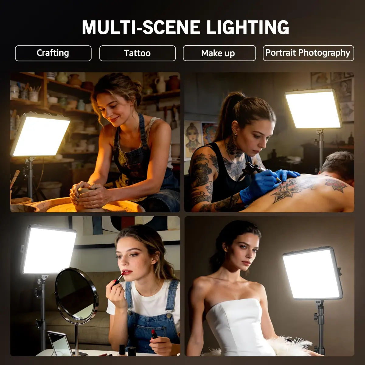 NiceVeedi 25W LED Video Light Kit with Tripod Stand & Carry Bag | 2900-7000K Dimmable Studio Light for Photography & Video Recording - view 6