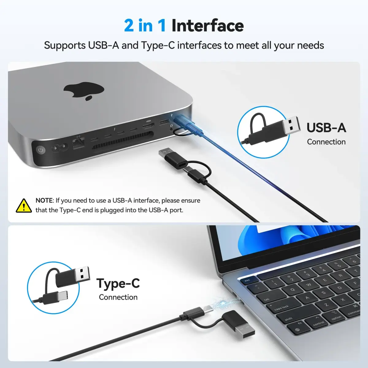 TECKNET Wired Mac Keyboard for MacOS Devices with Dual Interface, 78-Key Compact Layout | Ergonomic Typing Angle & Stable Connection - view 6