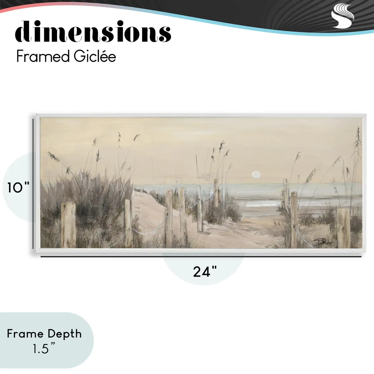 Stupell Industries | White Moon Over Ocean Framed Giclee Art 24 x 10 Inches | Coastal Nautical Decor - view 4