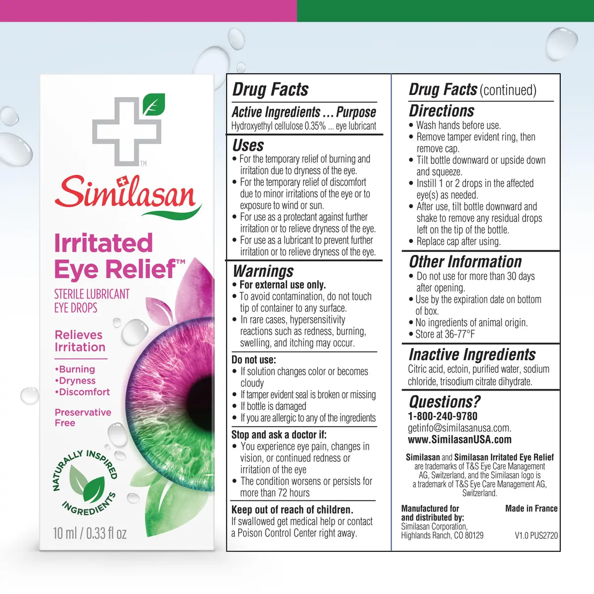 Similasan Irritated Eye Relief Drops 10ml | Naturally Inspired, Preservative-Free for Sensitive Eyes - view 7