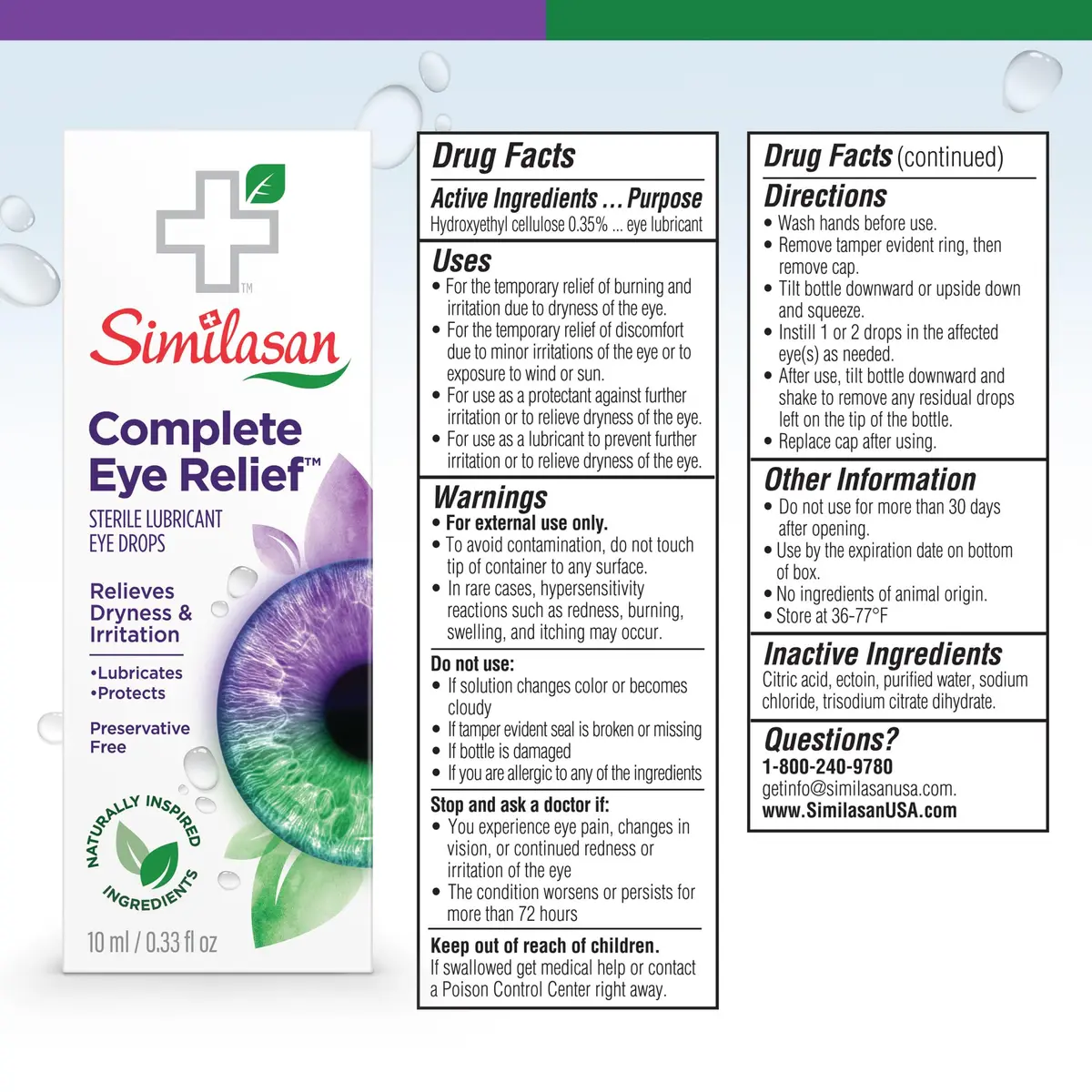 Similasan Complete Eye Relief Drops 0.33 Fl Oz | Naturally Inspired, Preservative-Free, Contact Lens Friendly - view 7