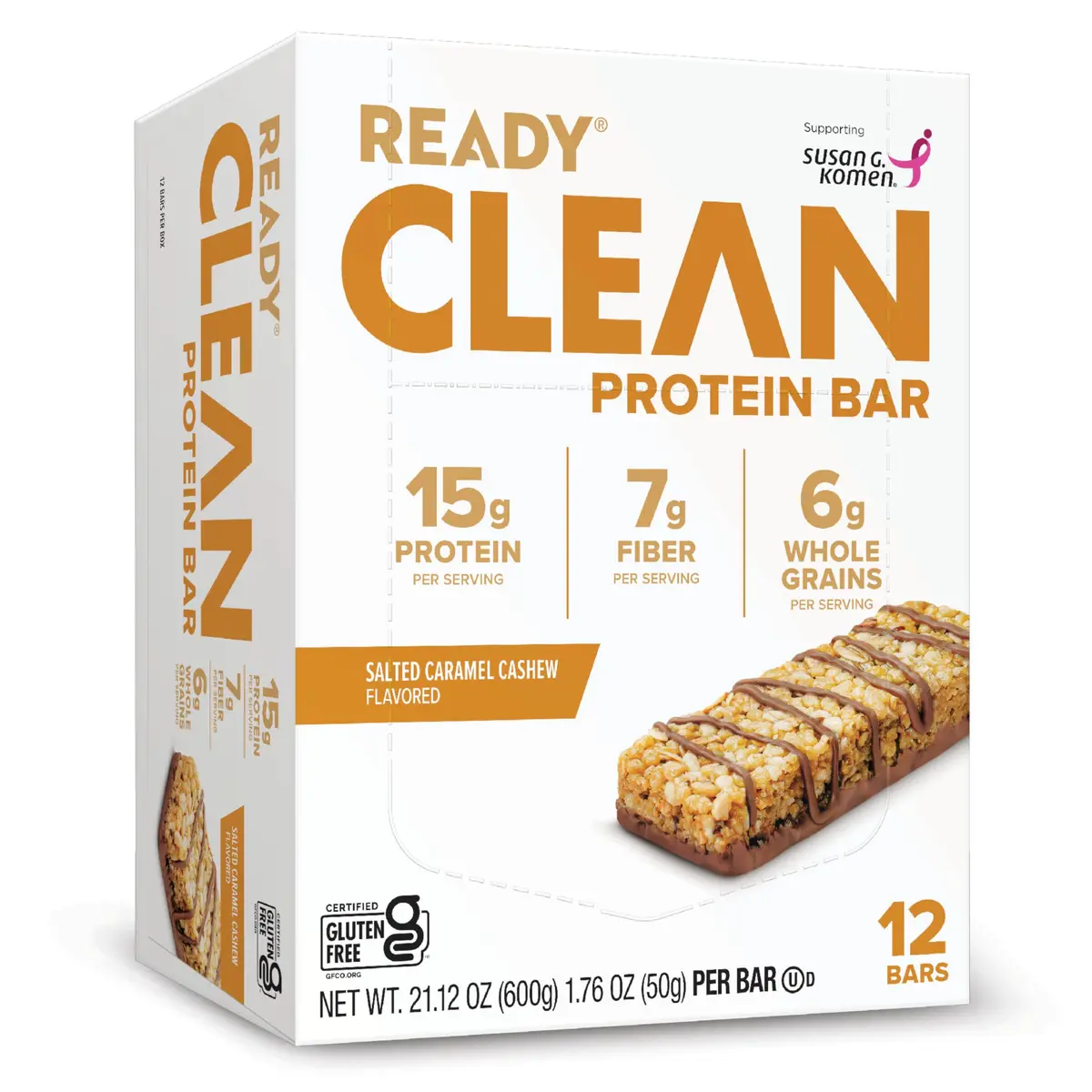 Ready Salted Caramel Cashew Protein Bar 15g | Gluten-Free, Non-GMO, 12 Ct - view 2