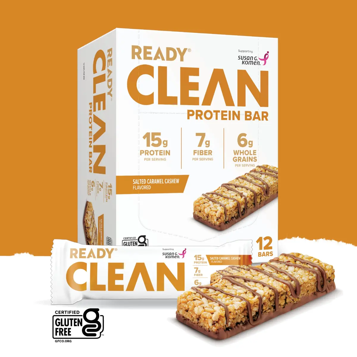 Ready Salted Caramel Cashew Protein Bar 15g | Gluten-Free, Non-GMO, 12 Ct - view 3