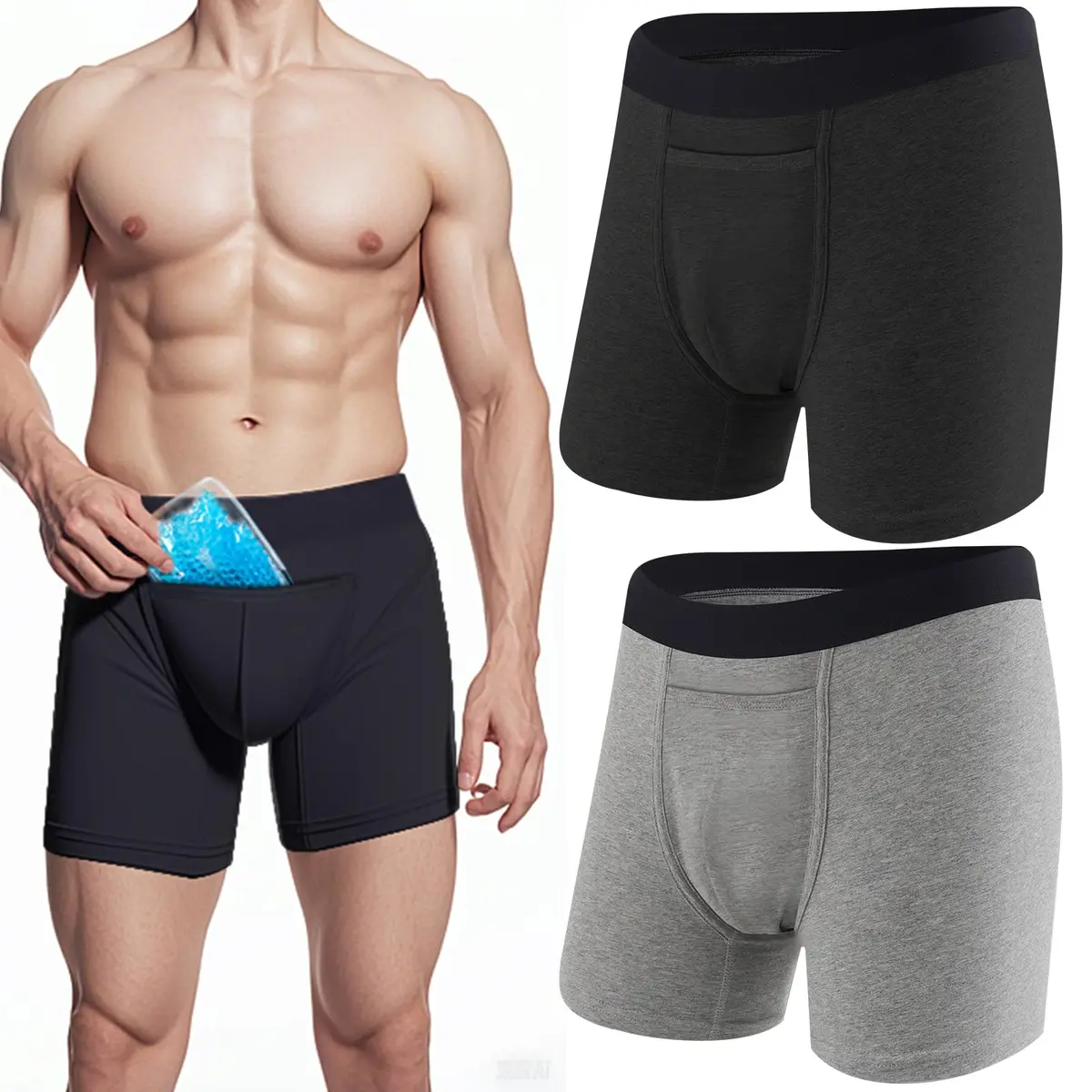 Janmercy Vasectomy Underwear Men Briefs XL | Supportive Ice Pack Pocket for Recovery - main product image