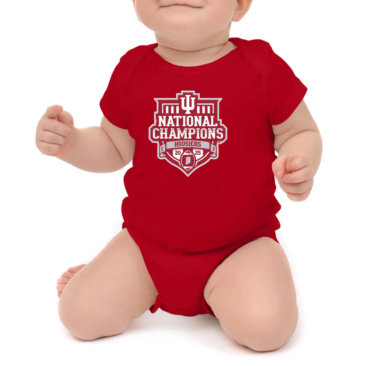 Little King NCAA Indiana Hoosiers Infant Romper-Cardinal-6 Months | Official NCAA Champions Baby Bodysuit - main product image