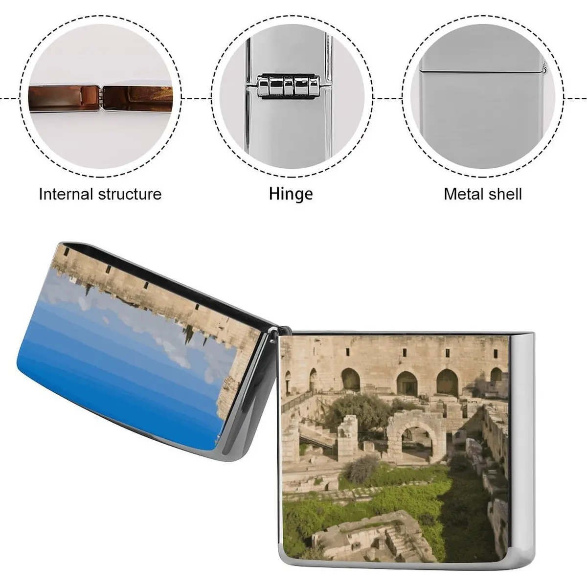 TKJMCSW Israel at The Tower of David Lighter Case Pouch 2.2 x 1.5 in Copper | Scratch & Drop Resistant - view 5
