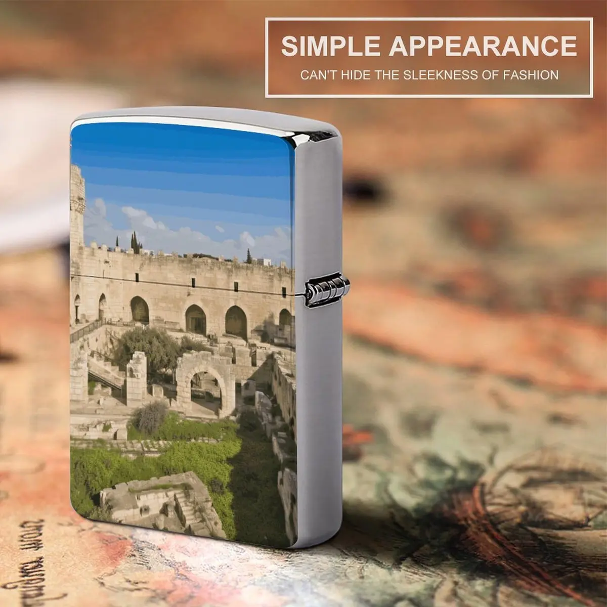 TKJMCSW Israel at The Tower of David Lighter Case Pouch 2.2 x 1.5 in Copper | Scratch & Drop Resistant - view 6