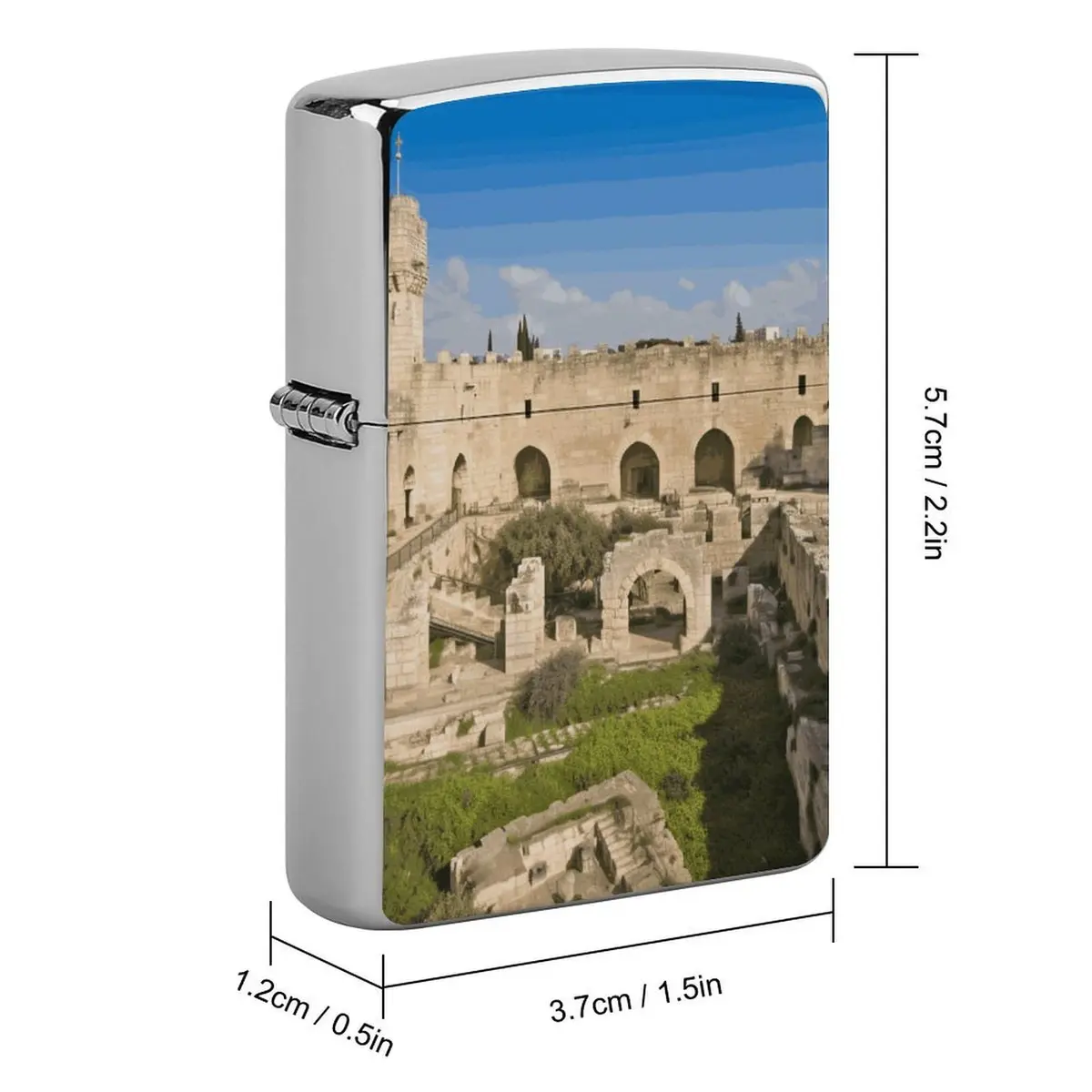 TKJMCSW Israel at The Tower of David Lighter Case Pouch 2.2 x 1.5 in Copper | Scratch & Drop Resistant - view 2
